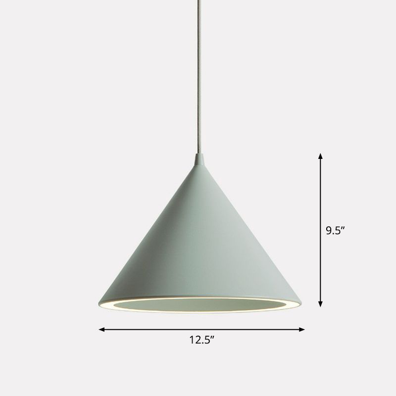 Aluminum Conic Pendant Light Nordic Style LED Hanging Ceiling Light for Dining Room