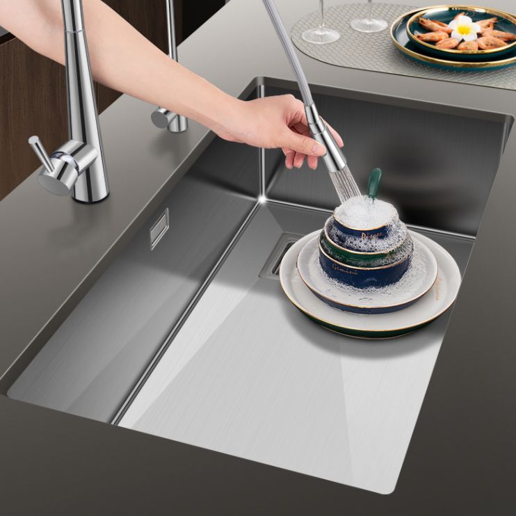 Contemporary Style Kitchen Sink Stainless Steel Noise-cancelling Design Kitchen Sink