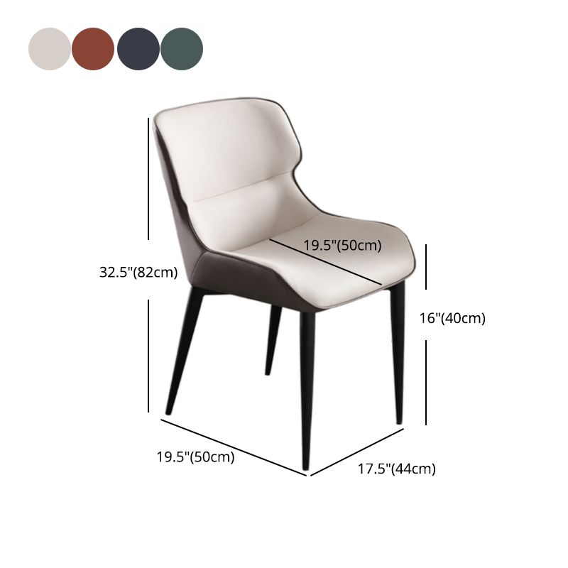 Dining Room Armless Chairs Modern Faux Leather Kitchen Chair for Home