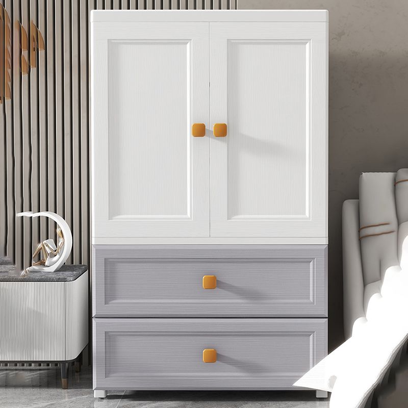 Modern Style Kid's Wardrobe Plastic Wardrobe Closet with Drawers for Bedroom