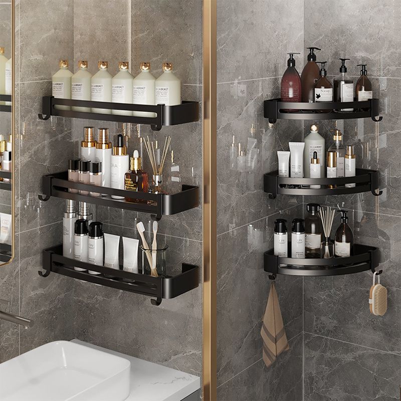 Modern Bath Hardware Set Bath Shelf Silver/Black Bathroom Accessory Kit