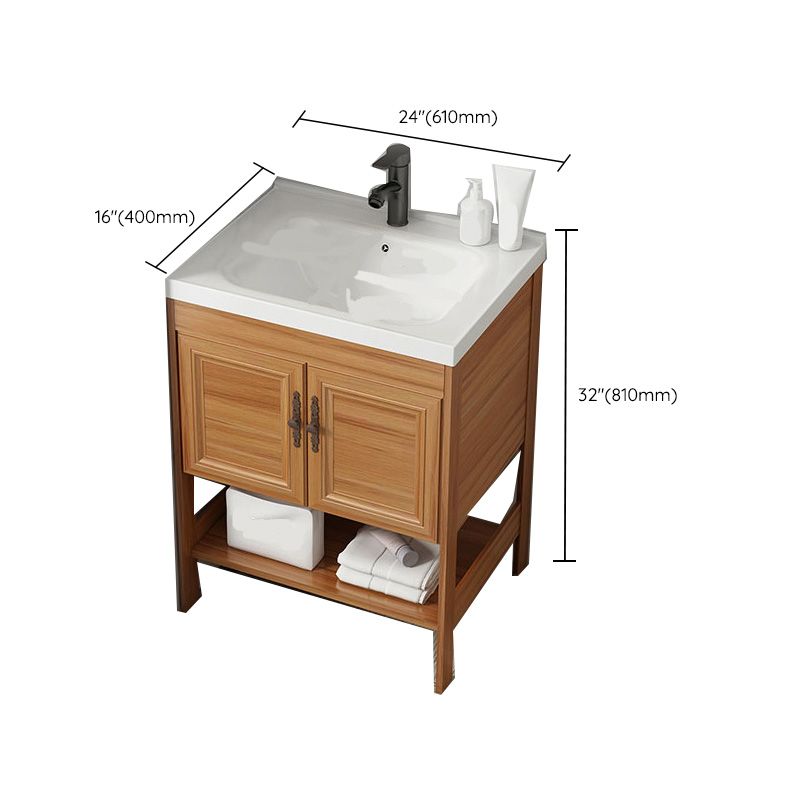 Contemporary Vanity Sink Wooden Mirror Cabinet Bathroom Space Saver Vanity