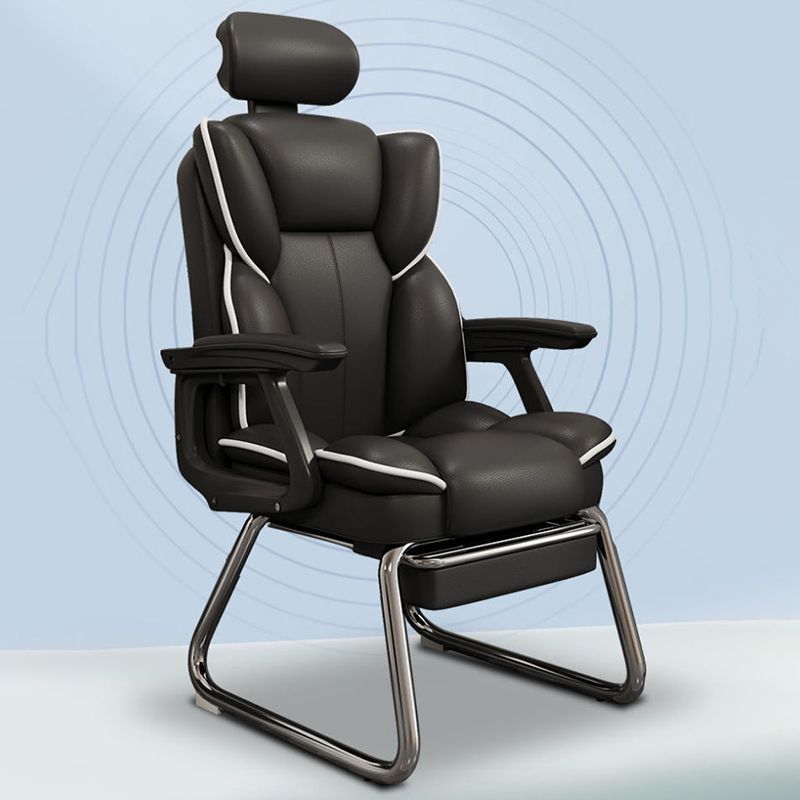 High Back Executive Office Chair Modern Faux Leather Arm Chair