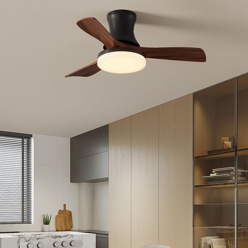 Creative Wooden Ceiling Fan Light Fixture Modern LED Ceiling Lamp for Bedroom