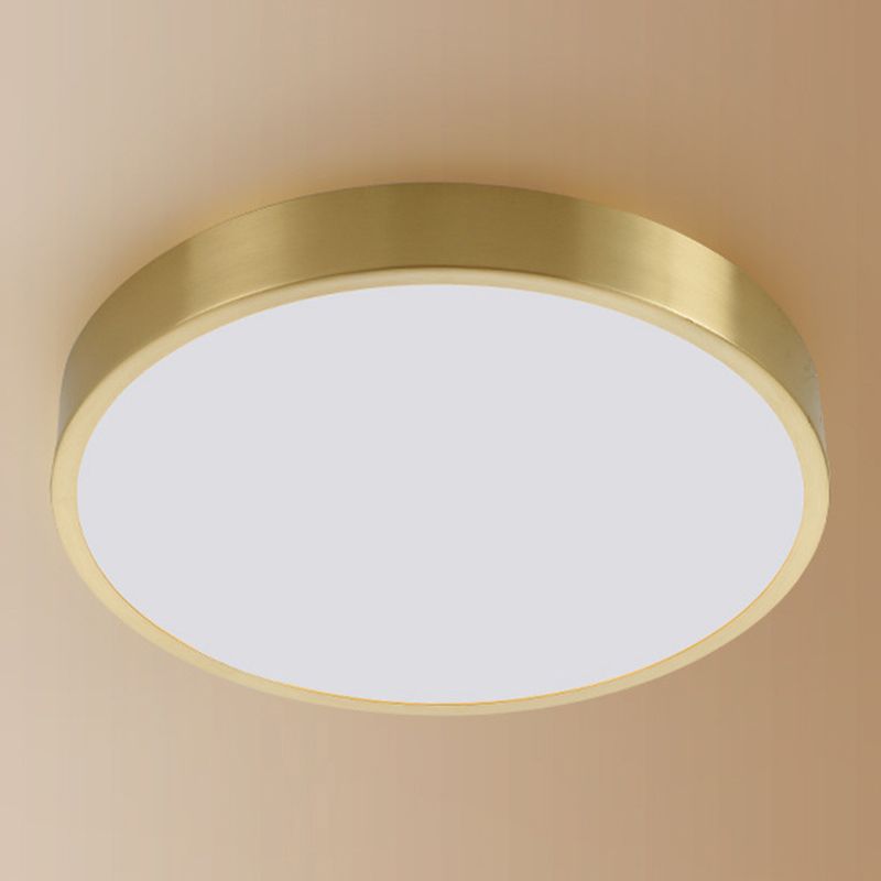 1-Light Round Flush Mount Lighting Modern Metal Ceiling Lighting