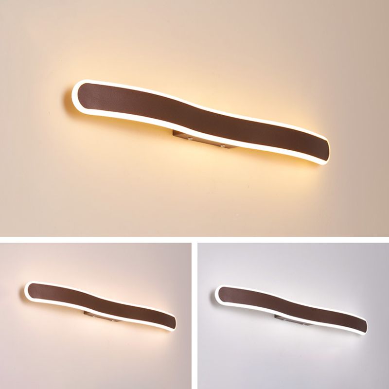 Metal tocador delgada pared apliqué moderno 1 accesorios de iluminación de tocador de luz en marrón