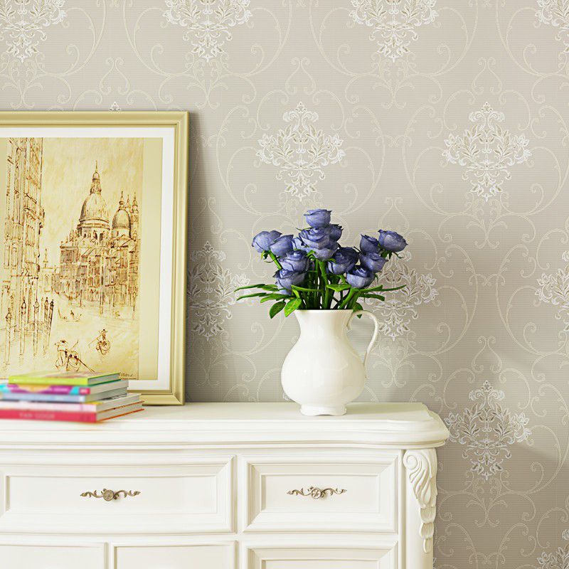 Soft Color Floral Printed Wallpaper Moisture Resistant Wall Decor for Living Room