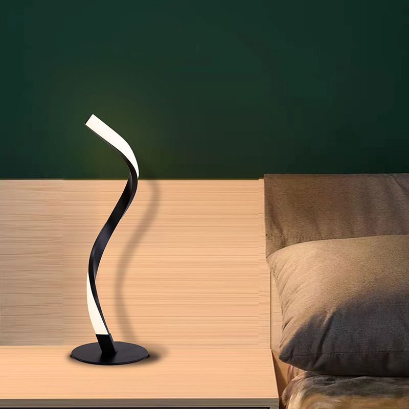 Linear 1 Light Table Lamp Contemporary Metal Night Table Lamps for Bedroom