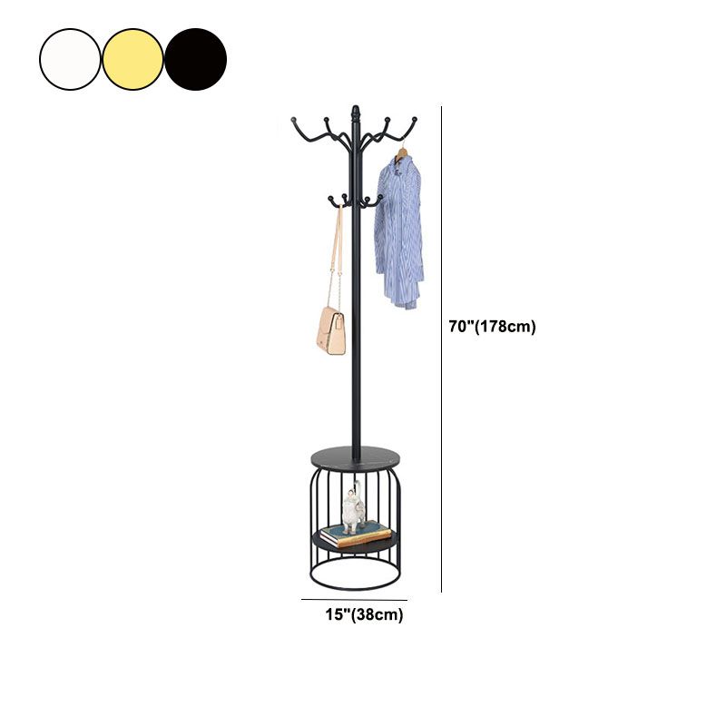 Modern Hall Tree with Hooks Birdcage Shape Entryway Kit Coat Hanger