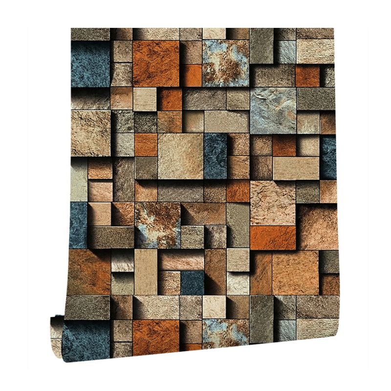 Color-Block Brick Wallpaper Waterproofing Industrial Living Room Wall Decoration