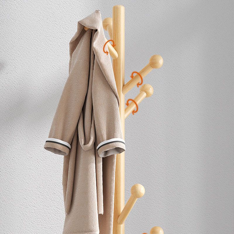 Modern Coat Hanger Wooden Framed Free Standing Coat Rack with Hooks