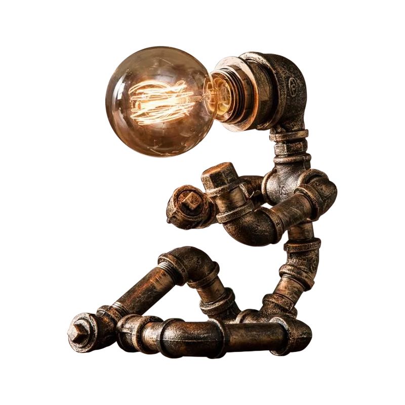 Bronze Ein-Bulb-Tischlager-Lagerhause-Eisen-Eisen-Eisen 3-Leg/4-Leg/Sitting-Roboter Nachttisch-Lampe mit/ohne Käfigschutz