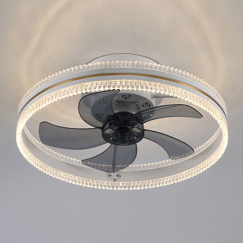 Metal Circle Ceiling Fan Lights Modern Style 2 Light LED Flush Lights