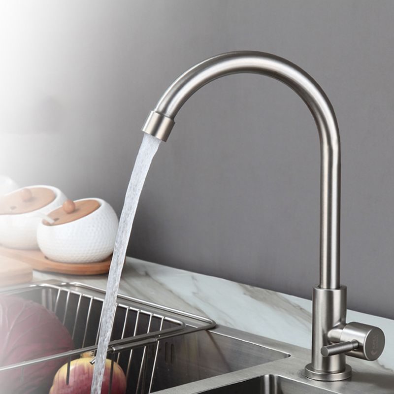 Kitchen Faucet Rod Handle Stainless Cold Controlled Kitchen Faucet