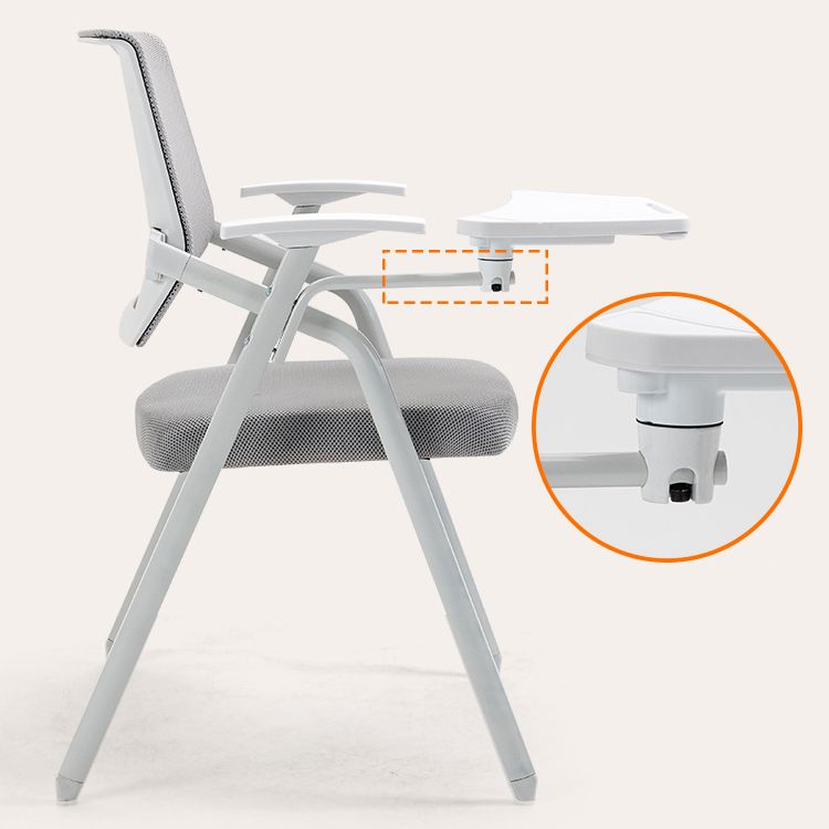 Modern Office Chair with Arms Mid Back Conference Chair with White Frame