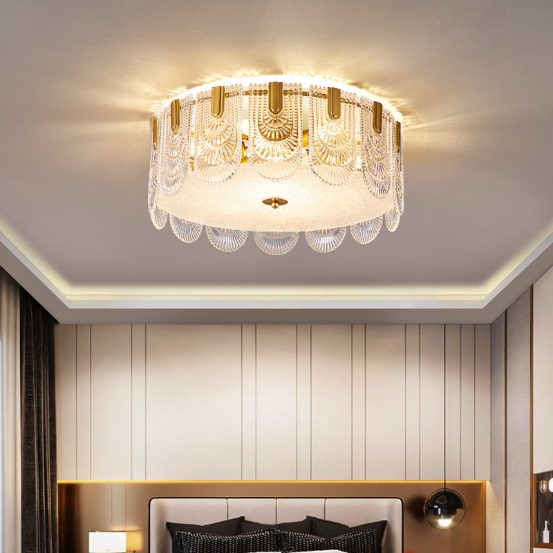 Nordic Glass Shade Ceiling Light Household Flush Mount for Bedroom