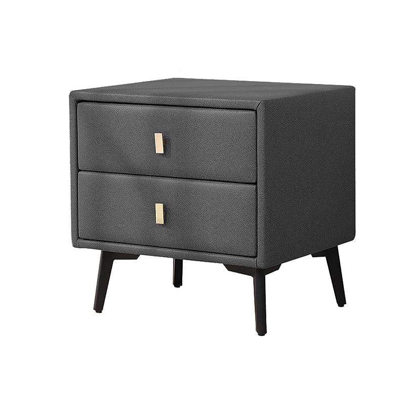 Artificial Wood Nightstand 2 Drawers Night Table for Bedroom