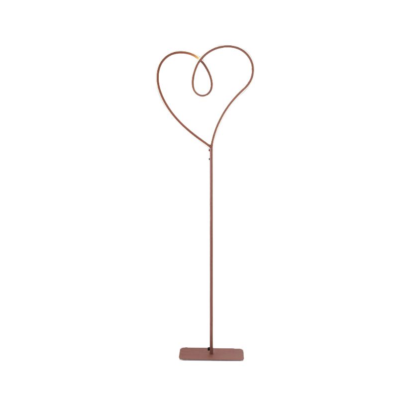 Coffee Heart-Like Standing Lighting Modernist LED Metal Floor Reading Lamp in Warm/White Light