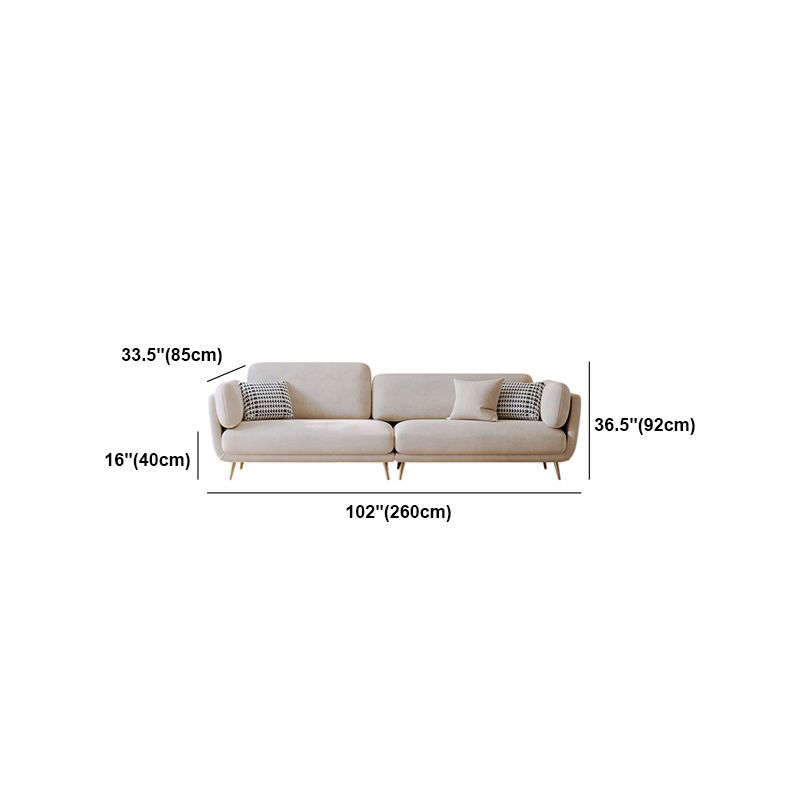 Velvet Pillow Top Arm Sofa with Pillow Back for Living Room 36.22" H