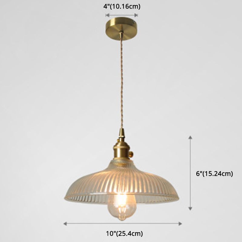 Bowl Bedroom Pendant Lighting Fixture Glass Contemporary Hanging Lamp Kit in Gold