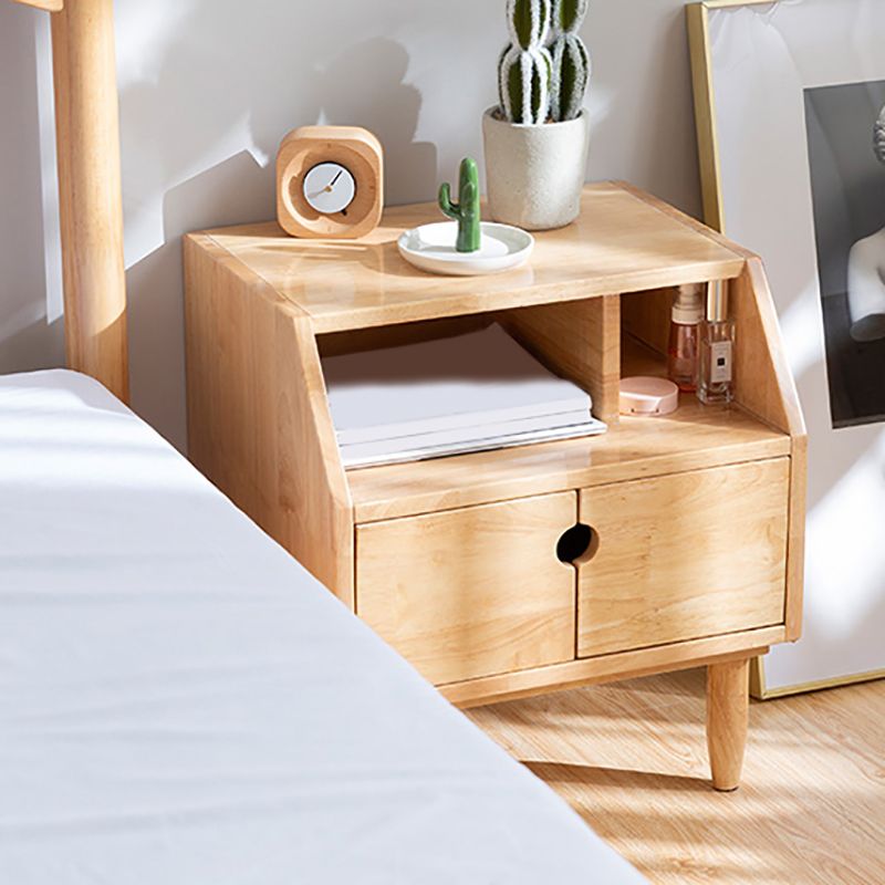 Solid Wood Bedside Cabinet Legs Included Night Table with Drawer