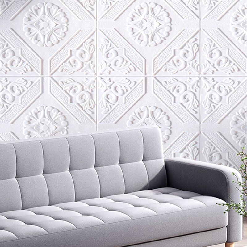 Modern Style XPE Foam Wall Paneling Square 3D Relief Waterproof Wall Paneling