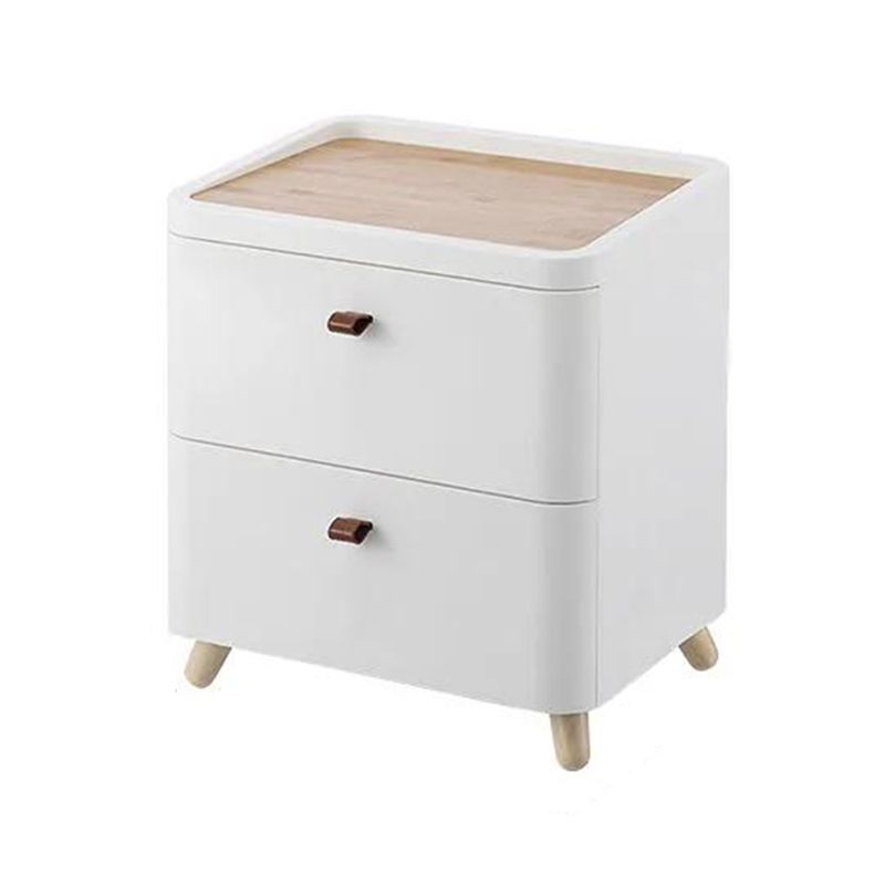 Glam Imitation Wood Night Table Drawer Storage Legs Included Bed Nightstand