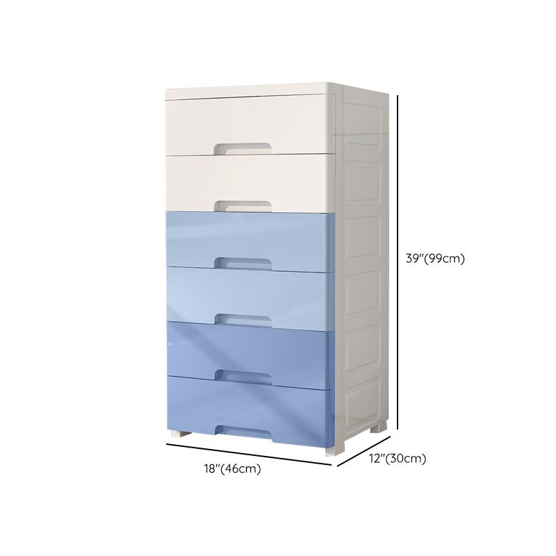 White and Blue Youth Armoire with Drawer Contemporary Coat Locker