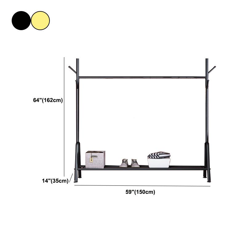 Contemporary Coat Rack Free Standing Coat Hook One Storage Shelve Metal Hall Stand