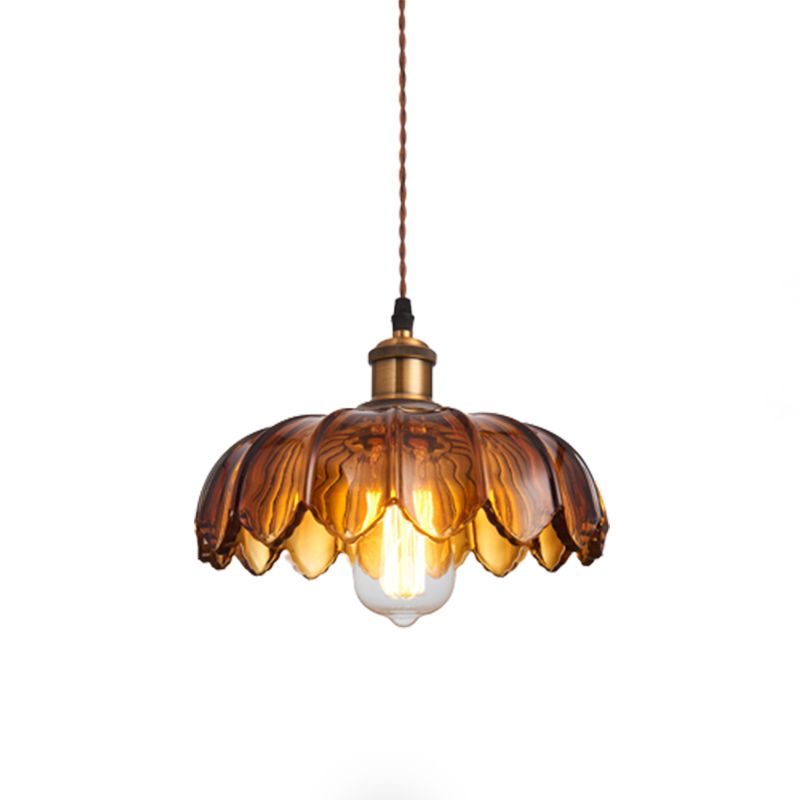 Industrial Style Pendant Lighting Glass 1 Light Pendant Light for Bedroom