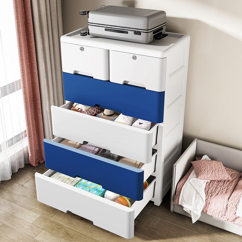 Modern Kids Dressers Plastic Vertical Nursery Dresser with Drawers