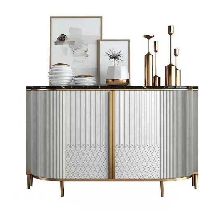 Glam Style Buffet Sideboard Stone Top Server with Door for Home