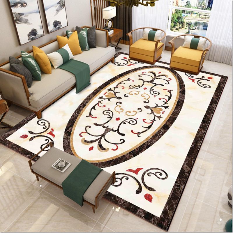 Luxury Southwestern Rug Multicolor Flower Printed Carpet Pet Friendly Easy Care Washable Rug for Parlor