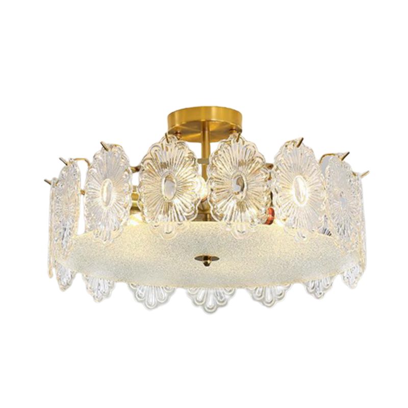 Nordic Style Glass Shade Ceiling Light Household Flush Mount for Bedroom