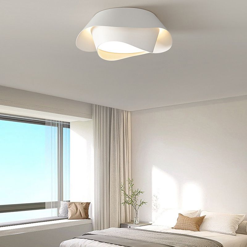 Contemporary White Ceiling Light LED Flush Mount Lighting for Bedroom