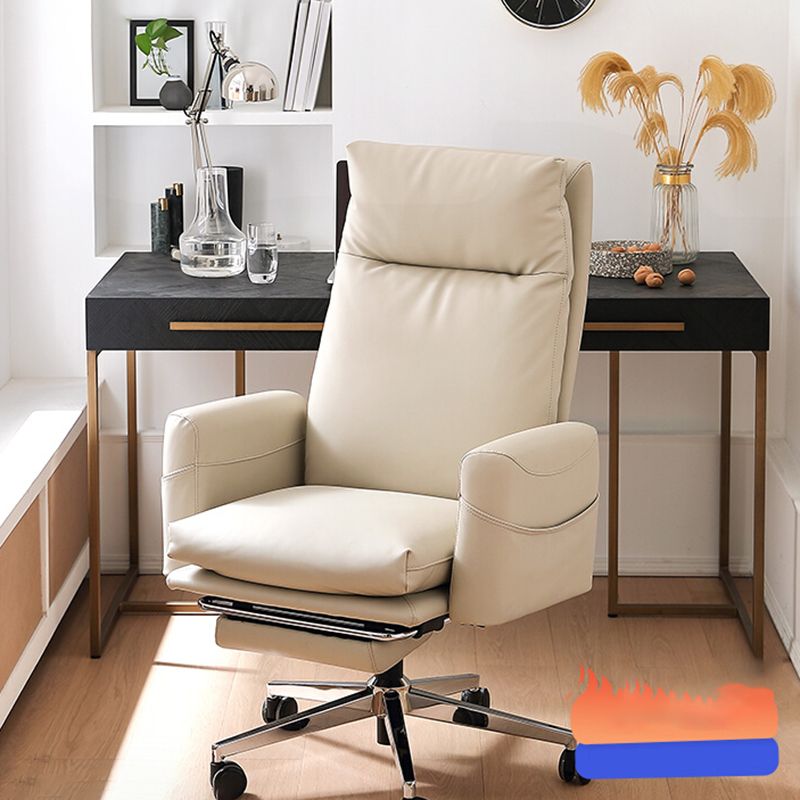 High Back Swivel Chair Modern Faux Leather Managers Chair with Arm