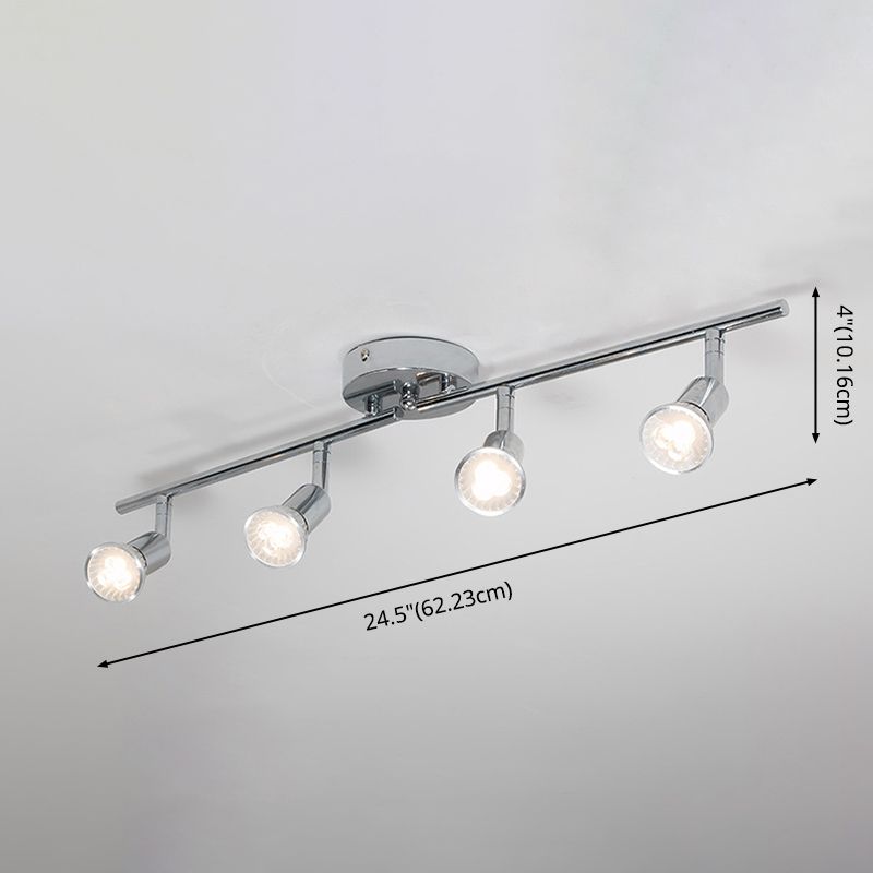 Metall Linear Flush Mount Moderne Silber Deckenmontage für Wohnzimmer