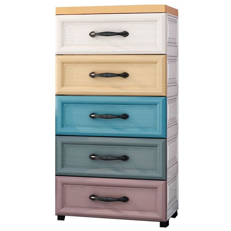 Scandinavian Kids Furniture Plastic Nursery Dresser with Drawers for Bedroom