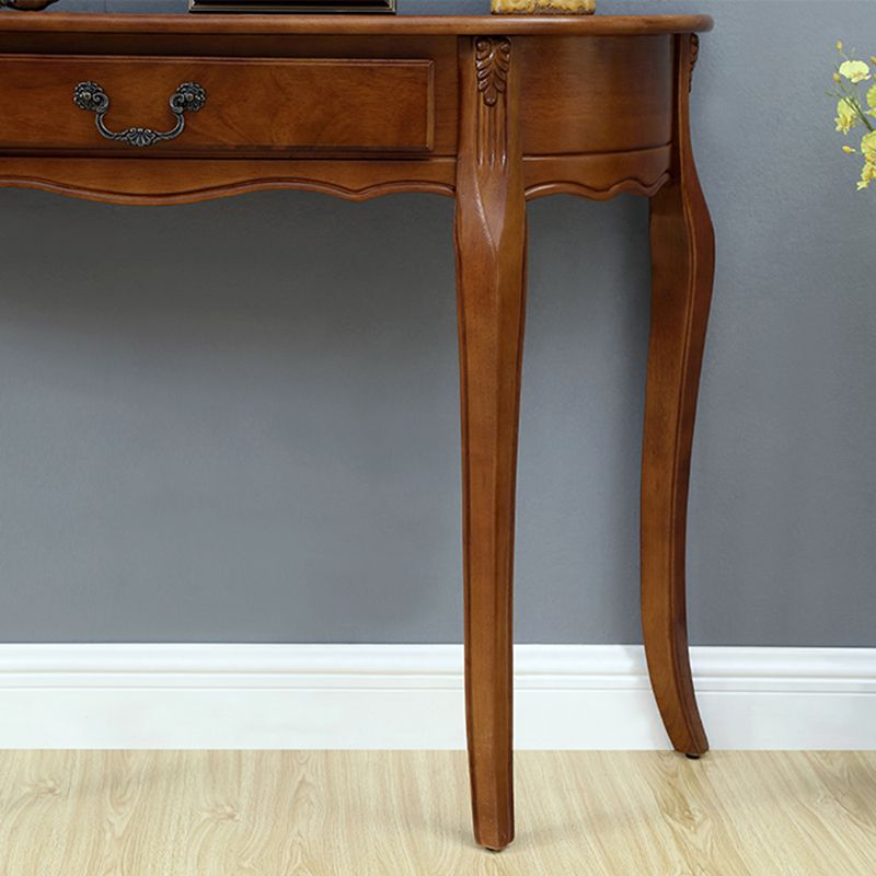 Half Moon 4 Legs Mid-Century Modern Console Table in Black/brown