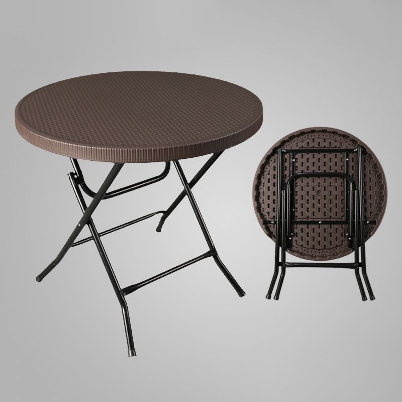 Dark Brown Plastic Camping Table Contemporary Foldable Patio Table