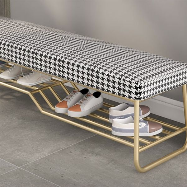 Glam Seating Bench Cushioned 14" W Rectangle Shoe Storage Entryway and Bedroom Bench