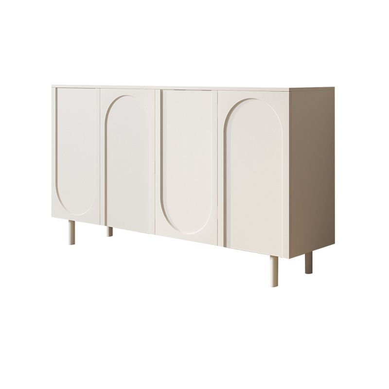 Contemporary White Wood Buffet Sideboard Adjustable Shelving Sideboard