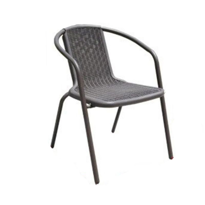 Modern Black Side Chair Metal Dining Side Chair with Arm Set of 2