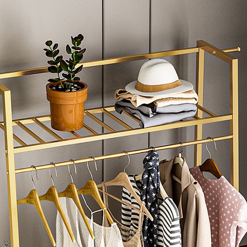 Glam Hall Stand Metal Free Standing Shelving Included Coat Rack