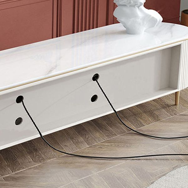 Modern TV Stand Console White TV Stand with Cable Management