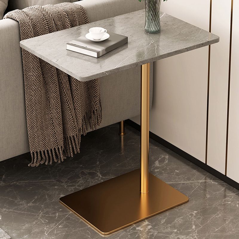 Glam Stone Night Table Metal Accent Table Nightstand ,21.7" Tall