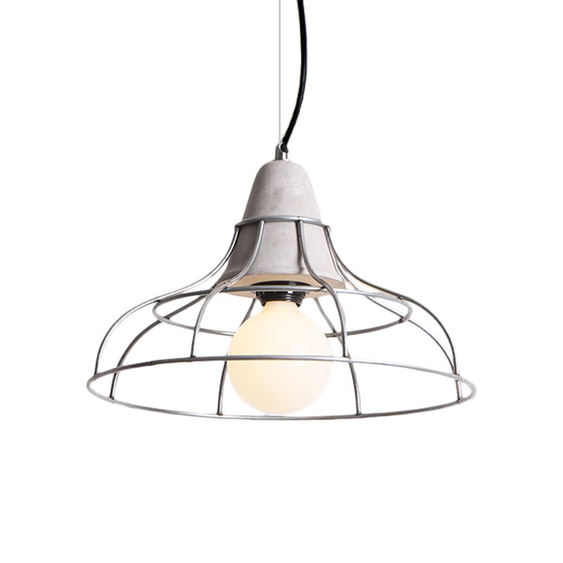 1 kop IJzeren Hanglamp Lichtarmatuur Industriële zilveren cilinder/Dome/Arc Cage Coffee House Cement Cement Lamp