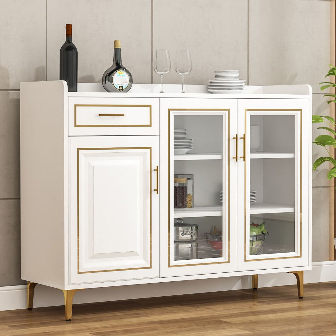 Modern Engineered Wood Sideboard Adjustable Shelves Kitchen Sideboard