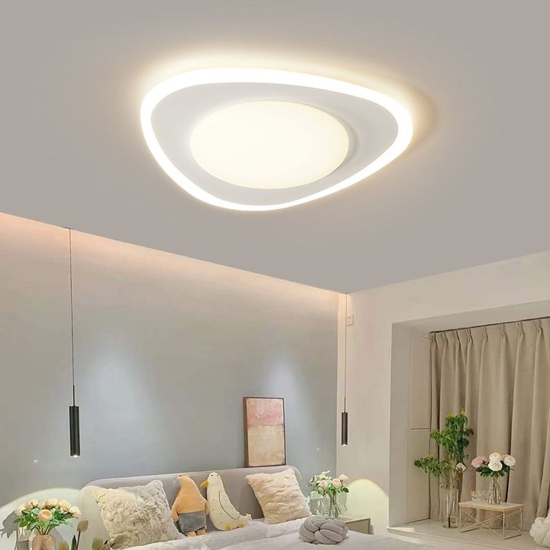 Modern Ceiling Mount Light White Ceiling Light with Acrylic Shade for Bedroom