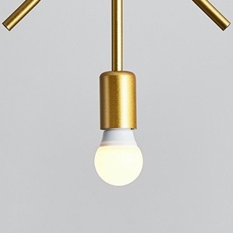 Loft Style Geometric Suspension Pendant 1-Bulb Metal Hanging Light in Gold for Dining Room